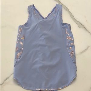 Girls Ivivva tank with rose gold feathers